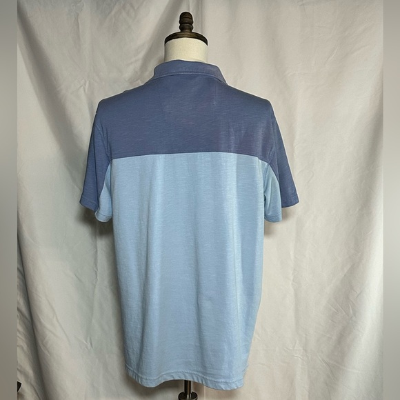 Chaps Polo Shirt • Mens XL • Navy Baby Blue •Two Tone Preppy Casual Cotton - Picture 2 of 6